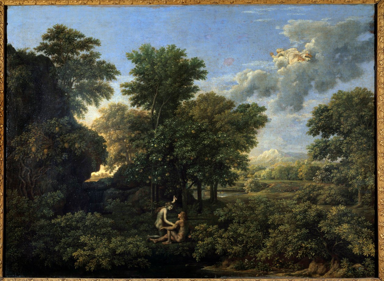 Bahar veya Dünya Cenneti. Nicolas Poussin tarafından boyama by Nicolas Poussin