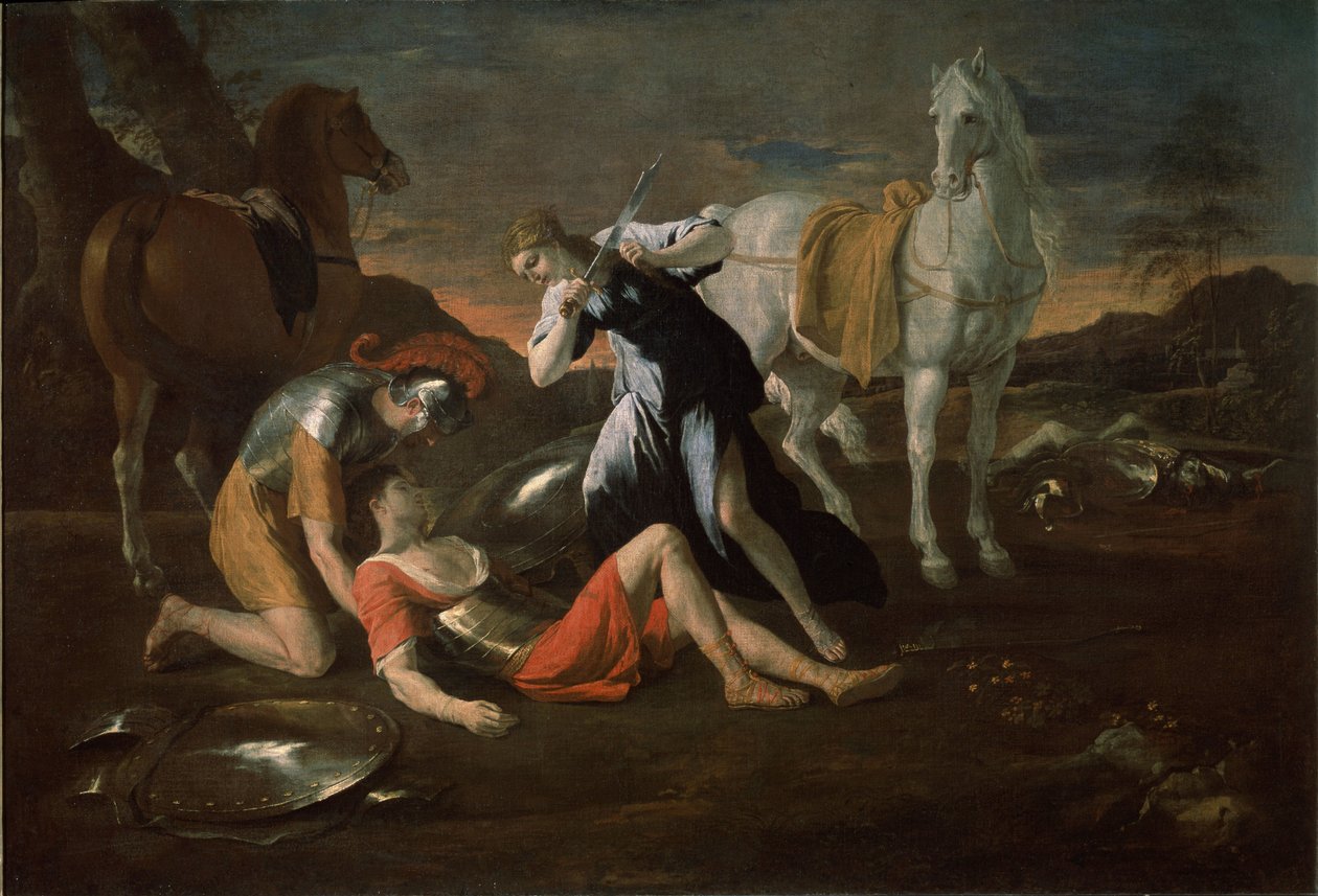 Tancred ve Erminia, 1631 by Nicolas Poussin