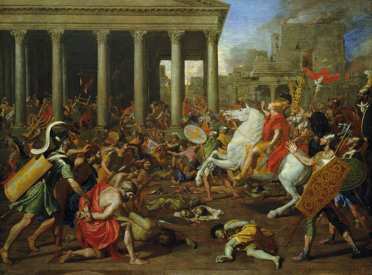Titus tarafından Kudüs'teki Tapınakların Yıkımı, c.1638/39 by Nicolas Poussin