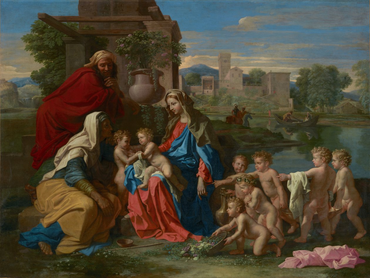 Kutsal Aile, c.1651 (tuval üzerine yağlıboya) by Nicolas Poussin