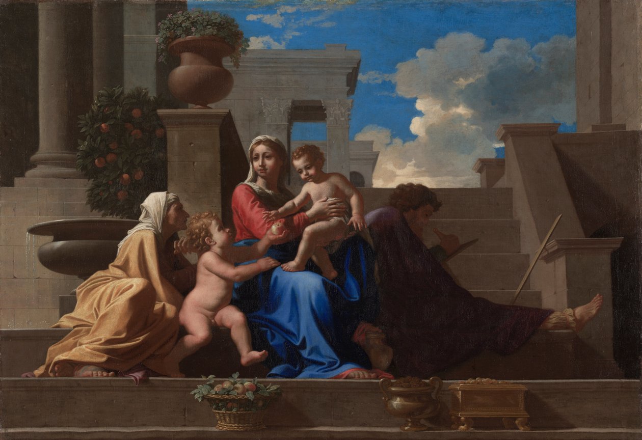 Basamaklardaki Kutsal Aile by Nicolas Poussin