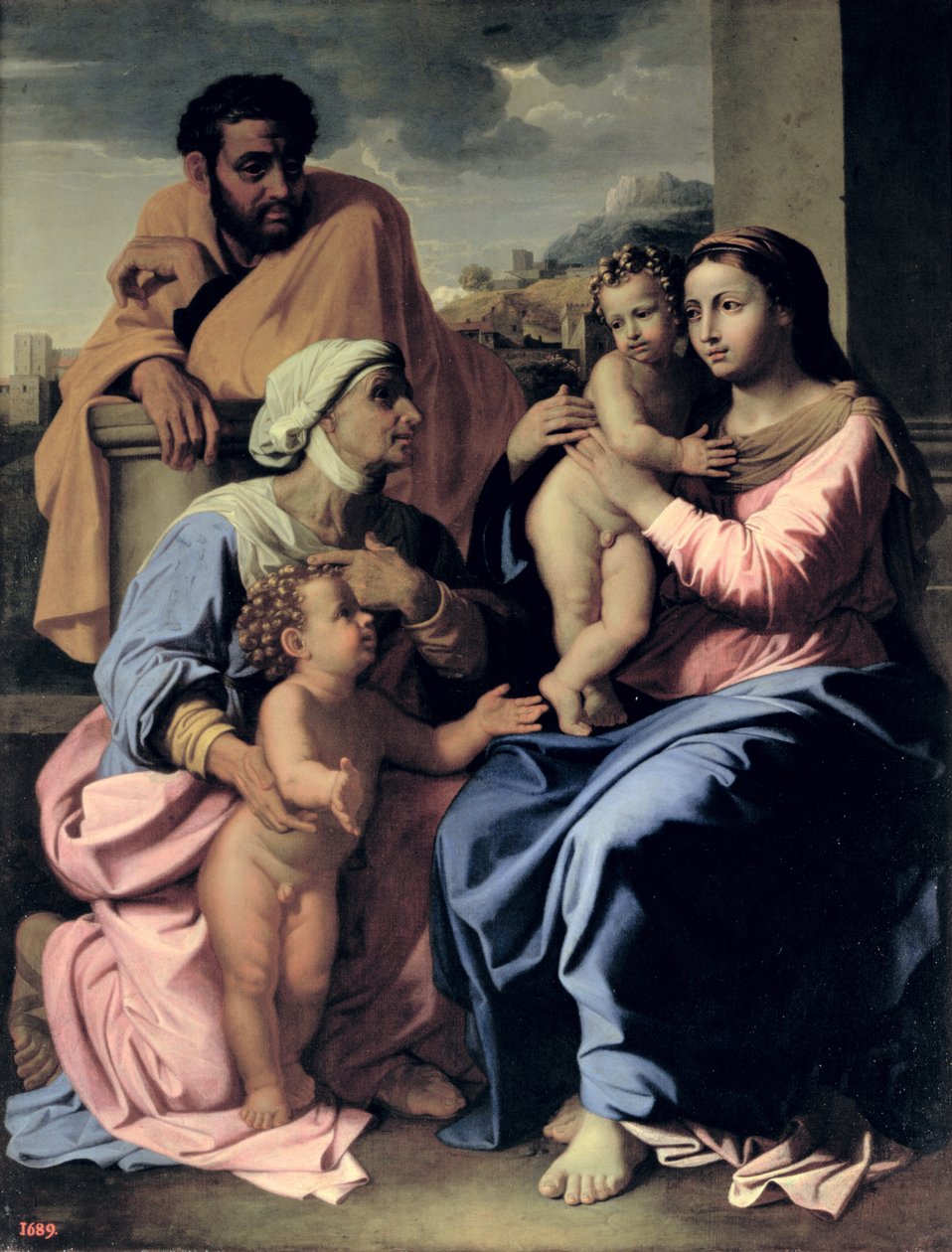 Aziz Elizabeth ve Vaftizci Yahya ile Kutsal Aile by Nicolas Poussin
