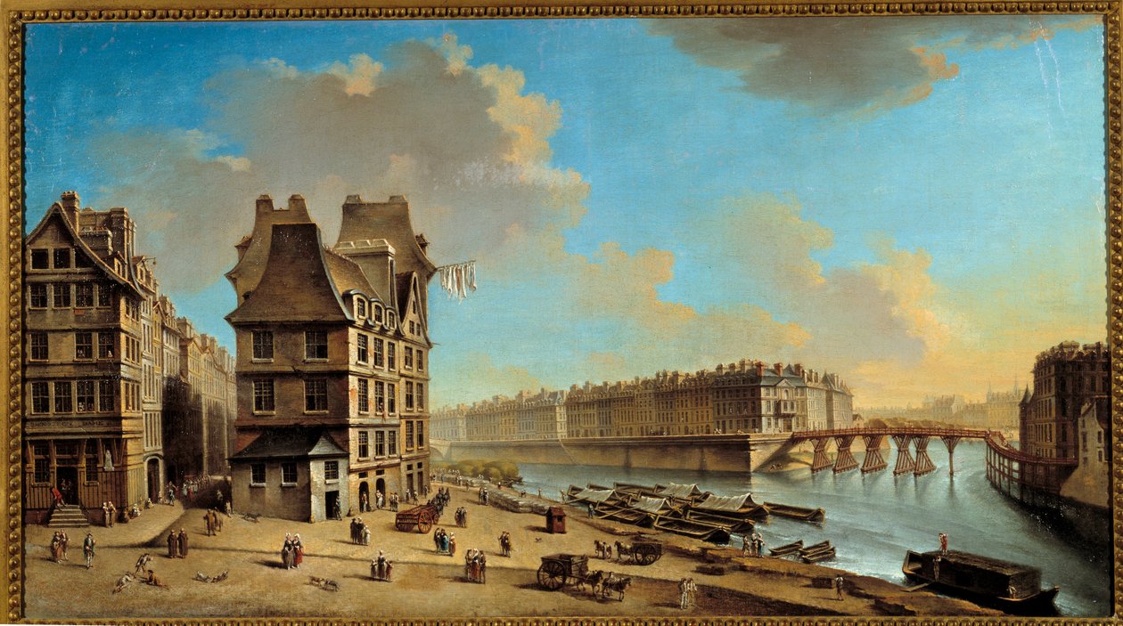 Quai de la Greve, Île Saint Louis ve Pont Rouge, Nicolas Raguenet