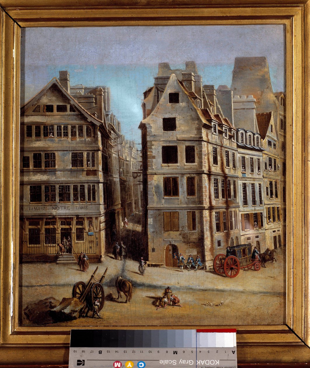 Bir ara sokağın kabare görünümü ve 18. yüzyılda bir kasabanın etkinliği. Nicolas Jean Baptiste Raguenet (1715-1793) 1751 tarafından tablo. Karnaval Müzesi by Nicolas Raguenet