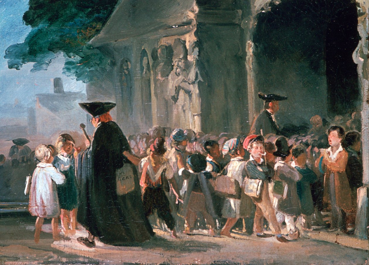 Kilise Kapısındaki Çocuklar, c1817-1845. by Nicolas Toussaint Charlet
