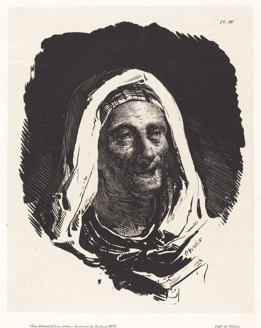 Yaşlı Bir Kadının Başı by Nicolas Toussaint Charlet