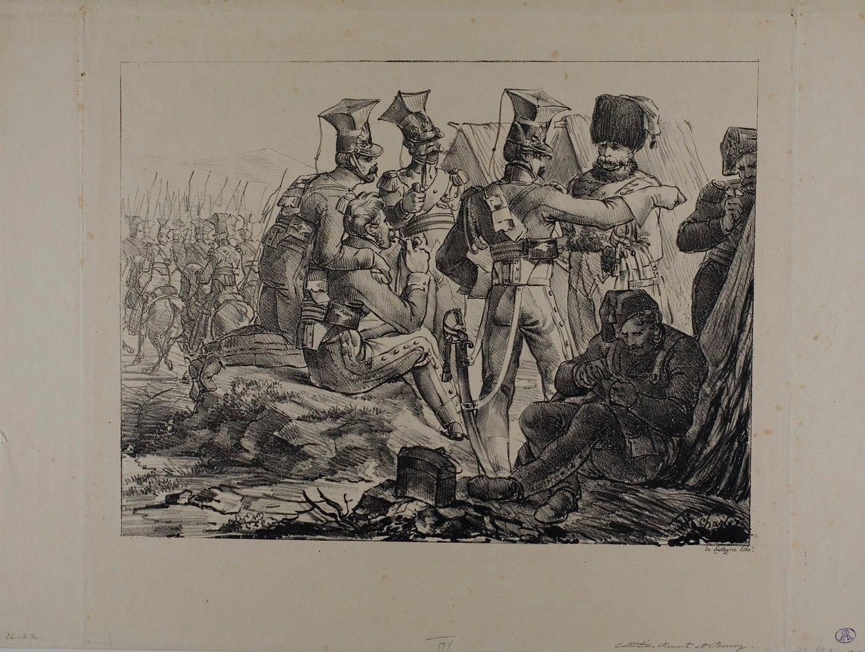 Bivouac'ta Mızrakçılar by Nicolas Toussaint Charlet