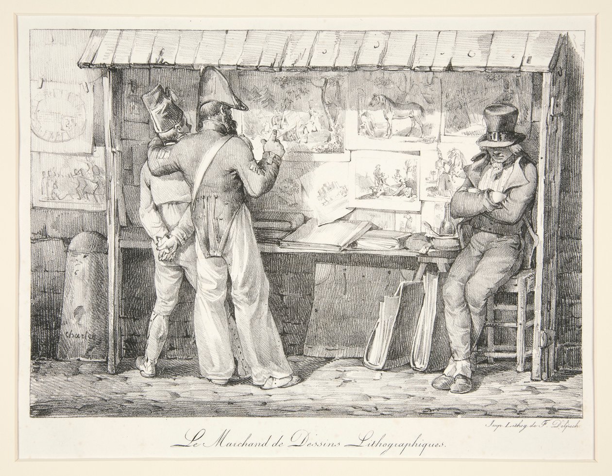 Litografik Resimler Tüccarı by Nicolas Toussaint Charlet
