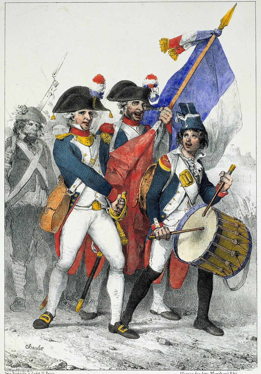 Vatan tehlikede: Savaşa giden Birinci Cumhuriyet Gönüllüleri (1792-1799) (renkli gravür) by Nicolas Toussaint Charlet