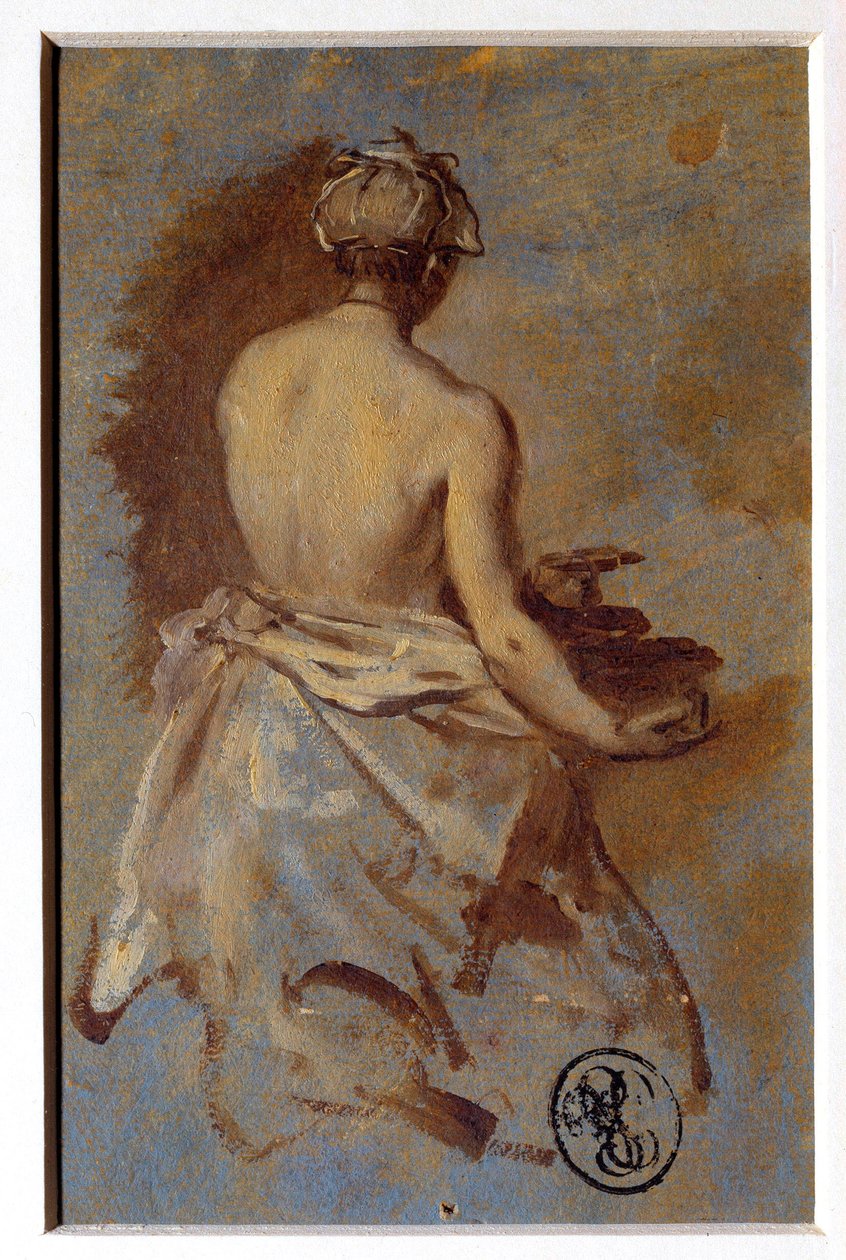 Nicolas Vleughels (1668-1737) tarafından Sırttan Kadın Çalışması 18. yüzyıl Paris, Louvre Müzesi by Nicolas Vleughels