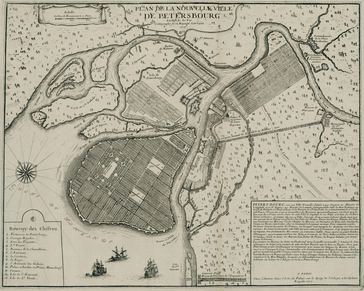 Petersburg Haritası, 1717 by Nicolas de Fer