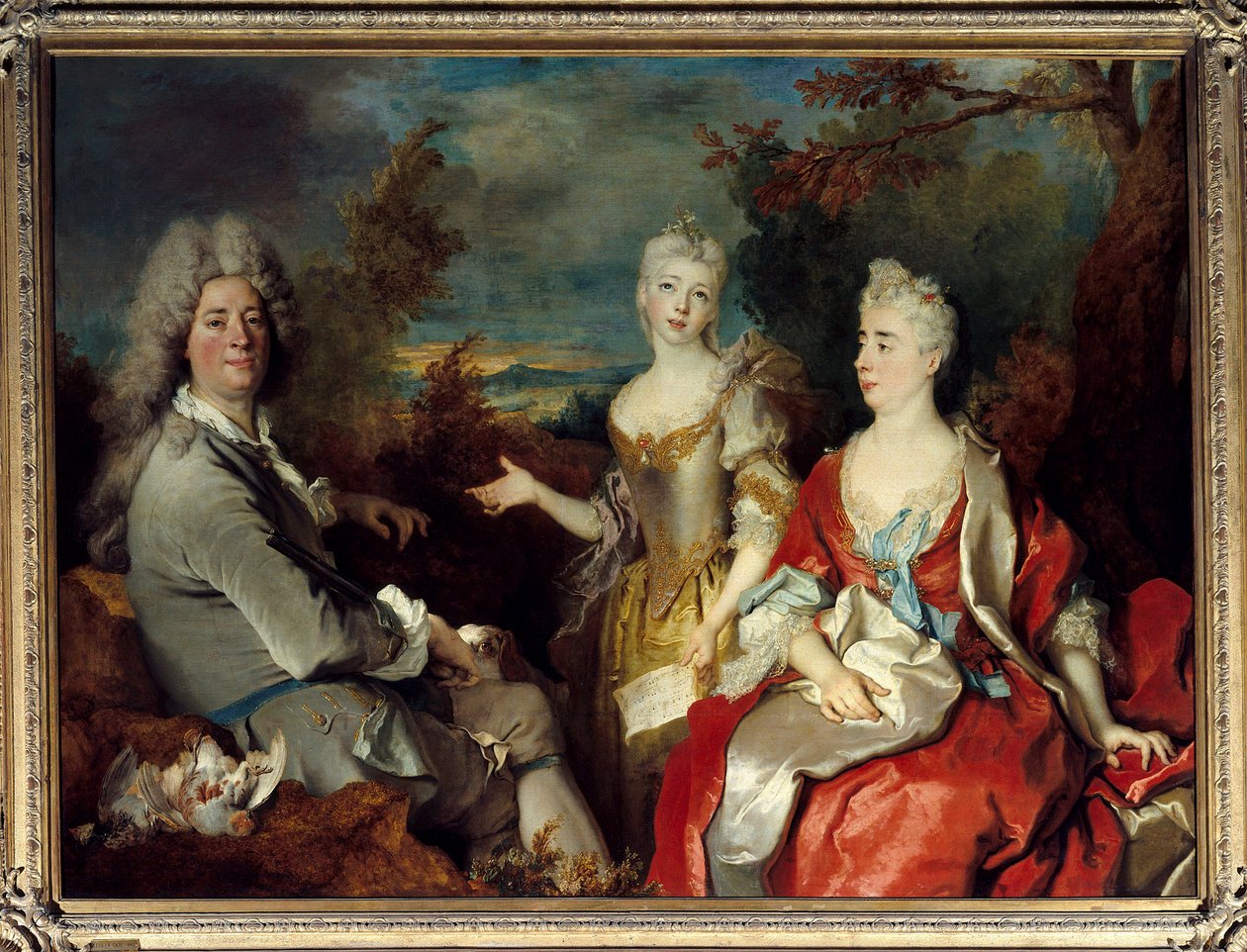 Eskiden ressamın portresi olarak bilinen aile portresi, karısı ve kızı Nicolas de Largilliere (1656-1746) Sun tarafından tablo. 1,49 X 2,00 m by Nicolas de Largillière