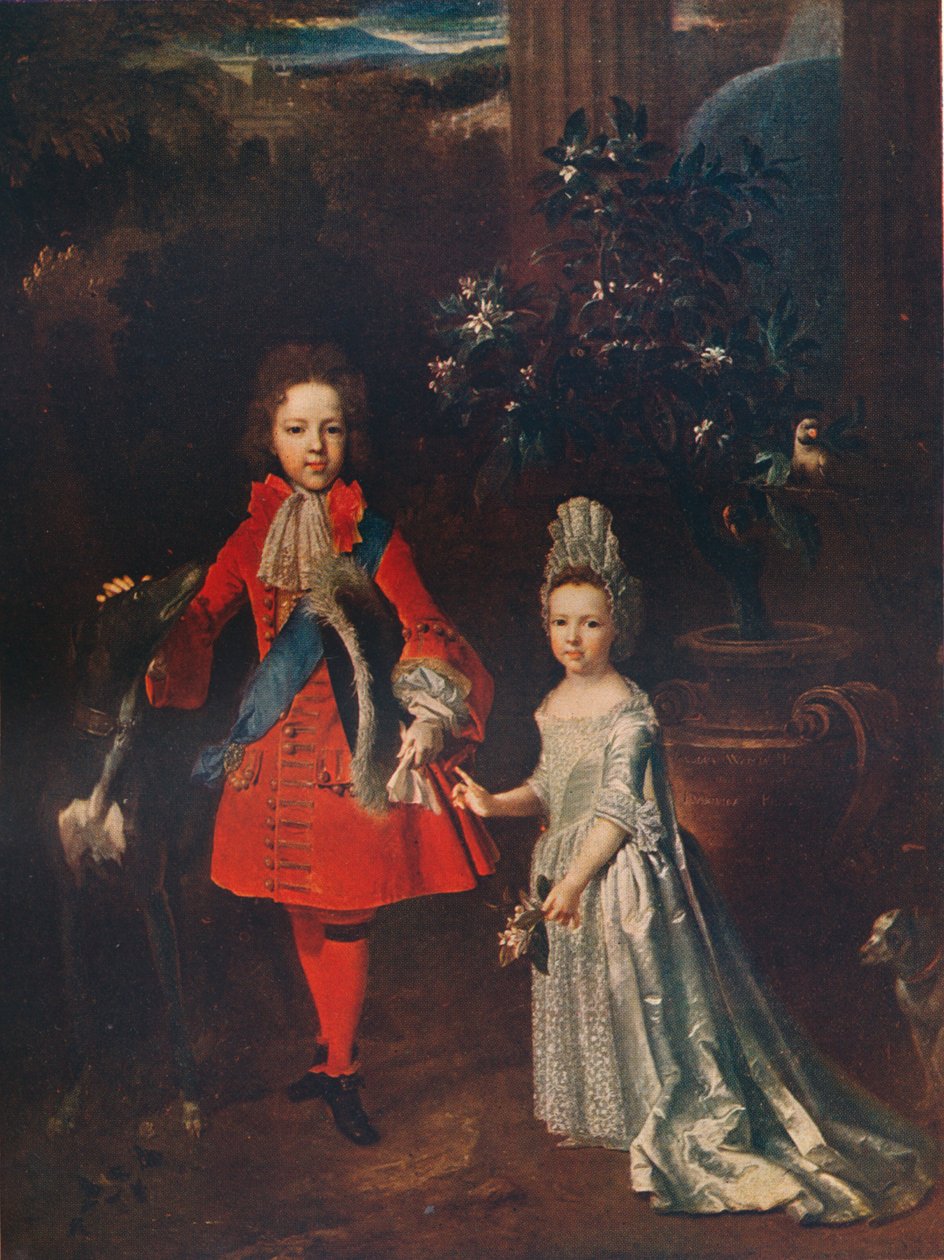James Francis Edward Stuart 1688-1765, Louisa Maria Theresa Stuart 1692-1712, 1695, 1911 by Nicolas de Largillière