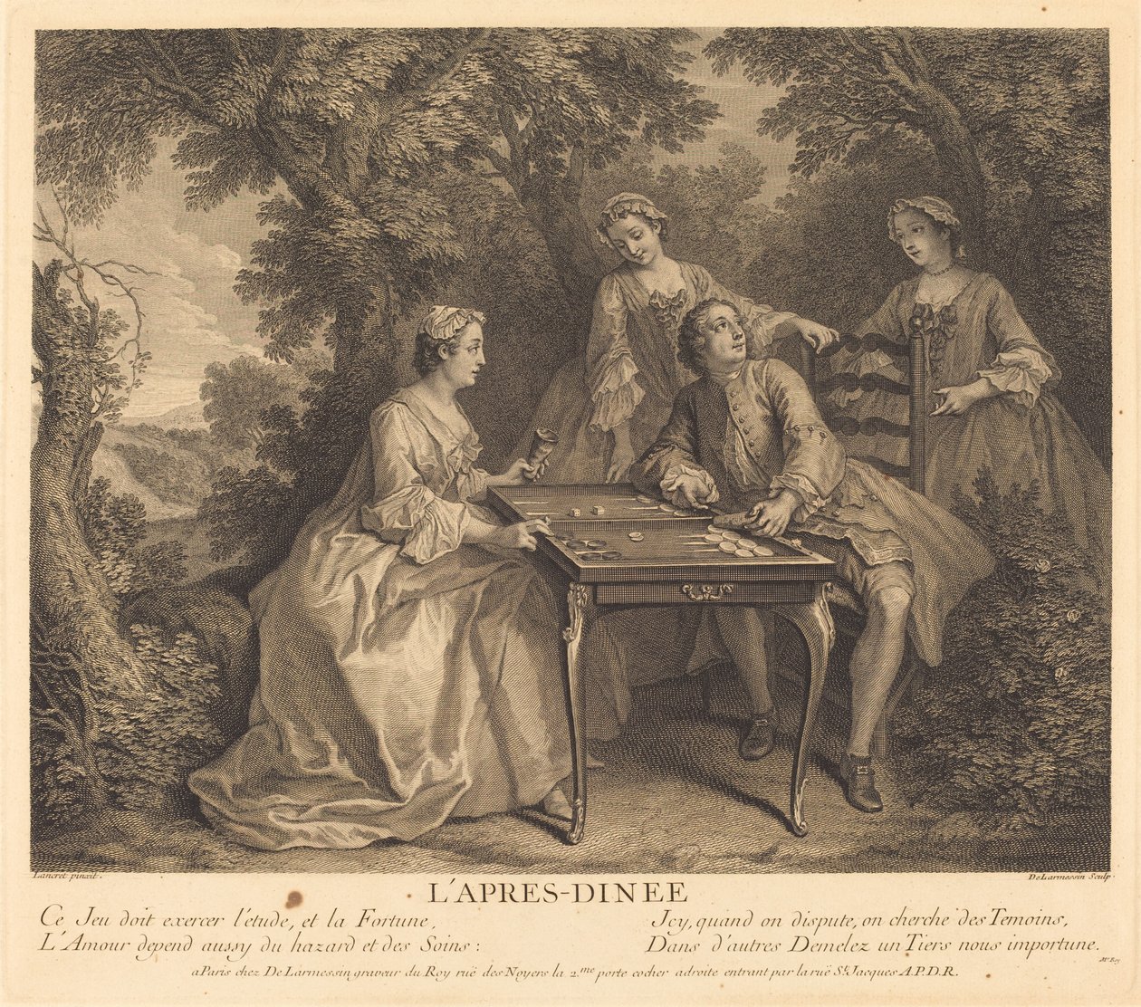 Yemekten sonra by Nicolas de Larmessin IV after Nicolas Lancret