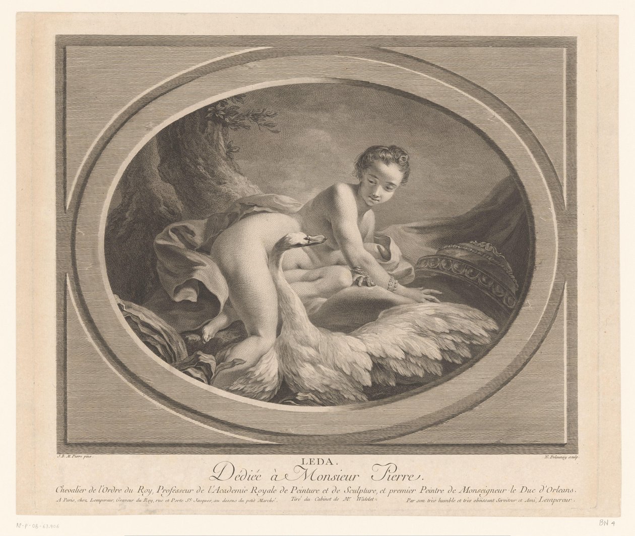 Leda ve kuğu Leda (nesne üzerindeki başlık) by Nicolas de Launay (goudsmid)