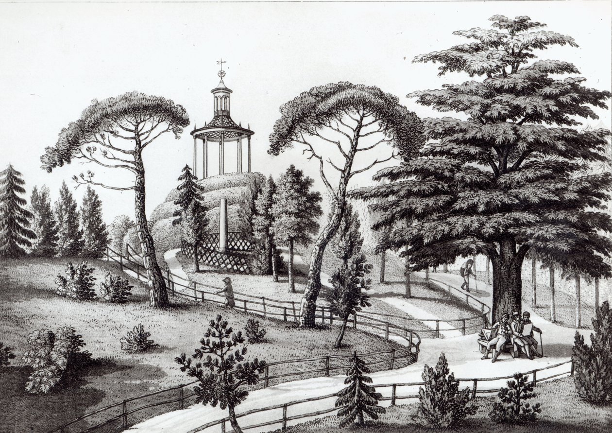 François Aubertin (177383-1821) tarafından oyulmuş Jardin des Plantes, Paris