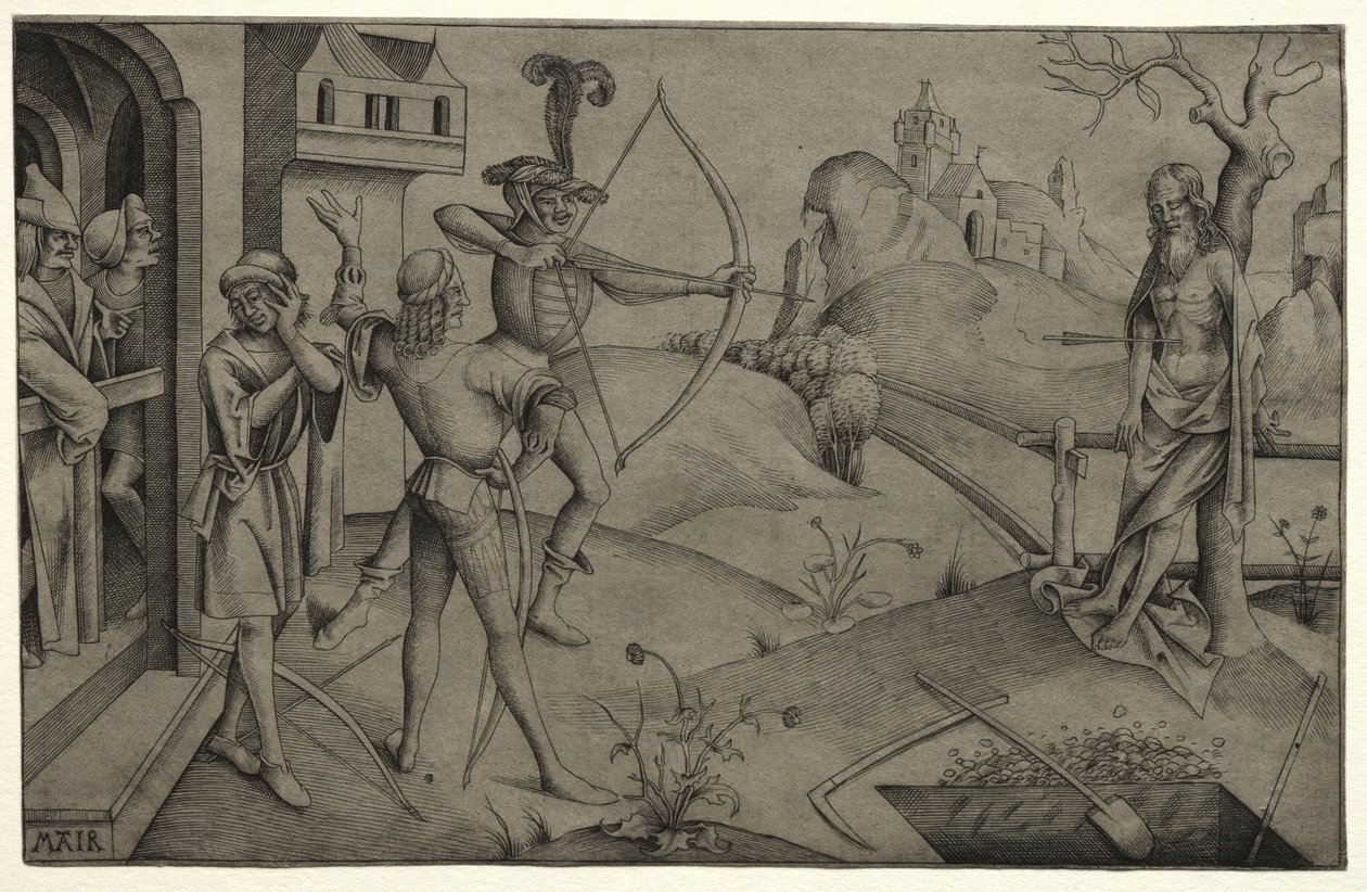 Kralların Oğulları Ölü Babalarının Cesetlerine Ateş Ederler, 1495-1504. by Nicolaus Alexander Mair von Landshut