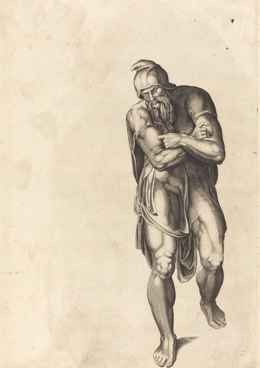 yürüyen adam by Nicolaus Beatrizet after Michelangelo