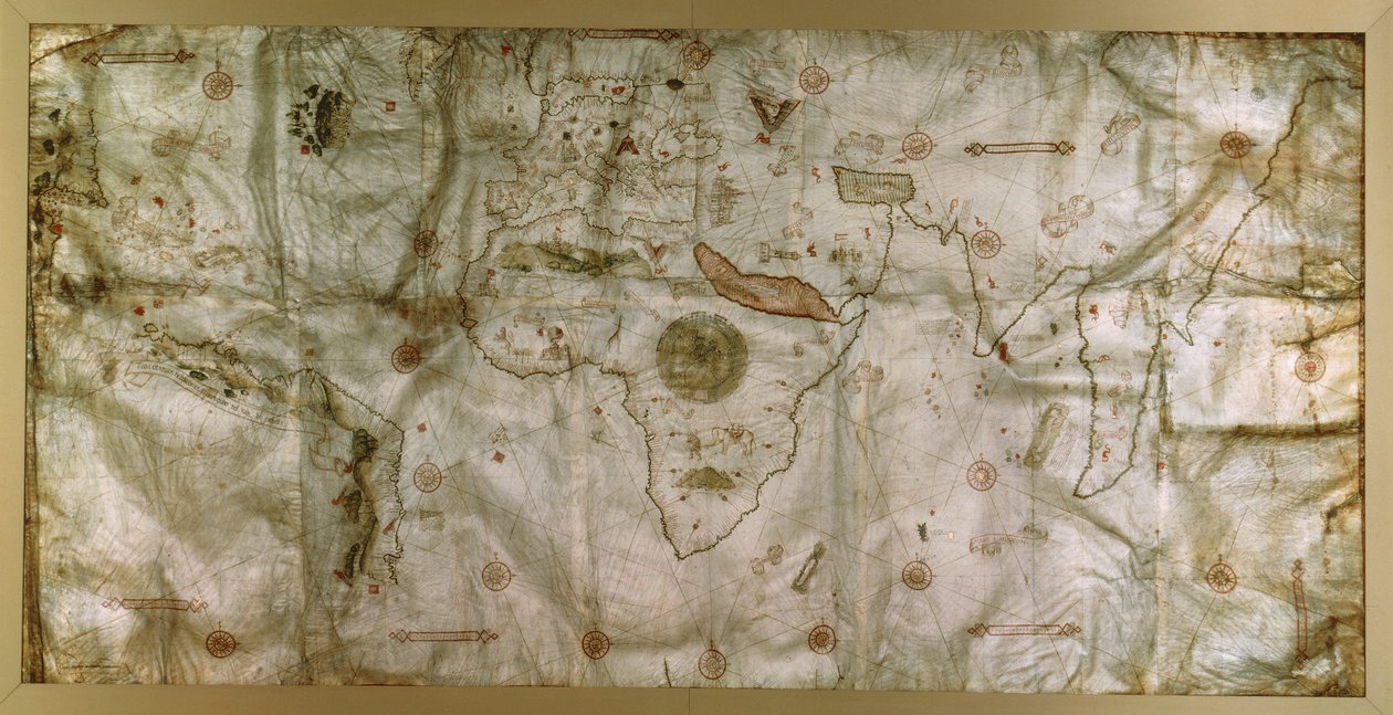Nicolas de Caverio tarafından Planisphere by Nicolay de Caveri
