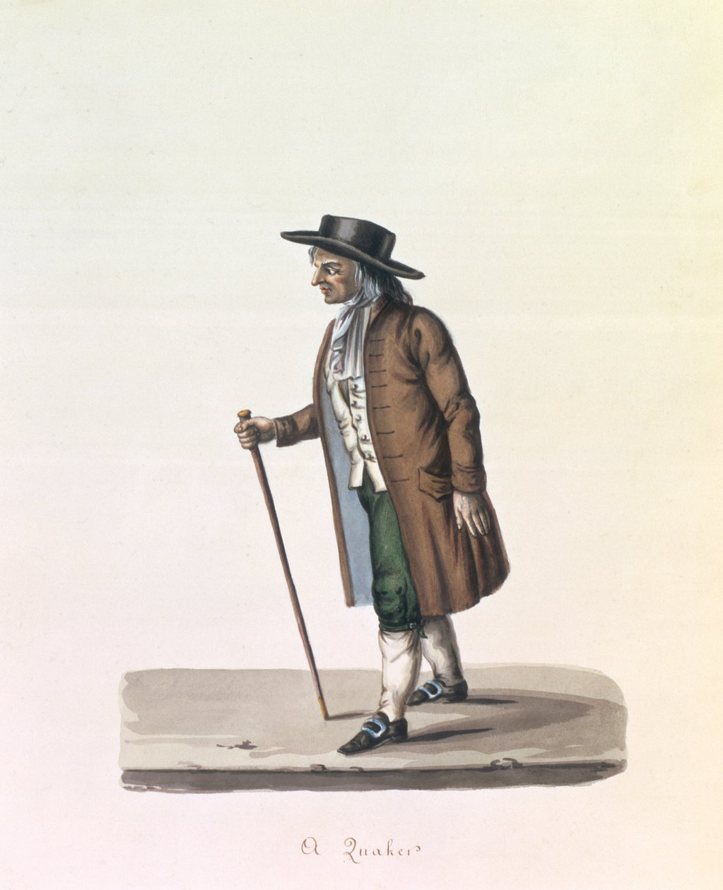 ಎ ಕ್ವೇಕರ್, c.1840 (ಜೋಡಿಗಾಗಿ ನೋಡಿ 90128) ಟರ್ಕ್ by Nicolino Calyo