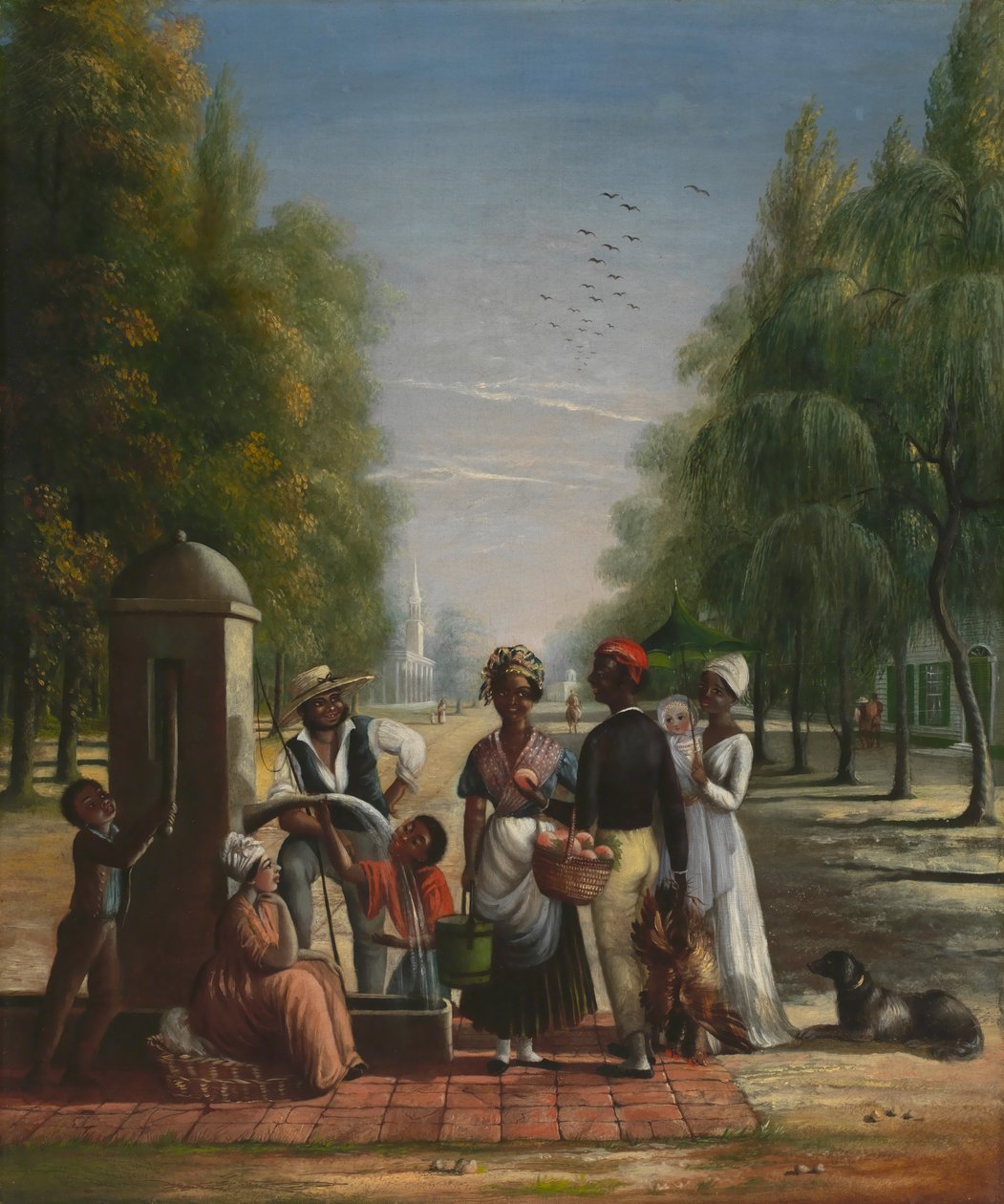 Bir Pompada Hizmetçiler, ca. 1840. by Nicolino Calyo