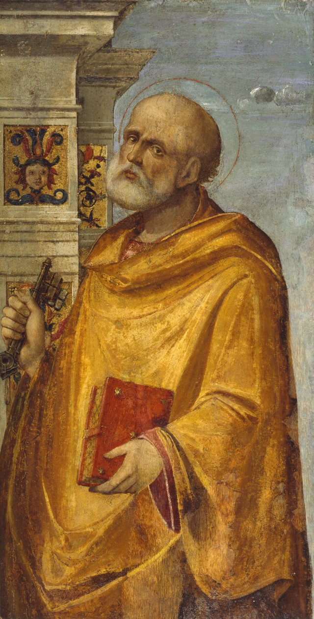 Aziz Petrus ile Üç Parçalı Panel, 1490-1500 by Nicolo Rondinelli