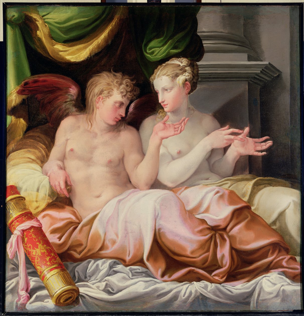 Eros ve Ruh, 16. yüzyıl by Nicolo dell Abate