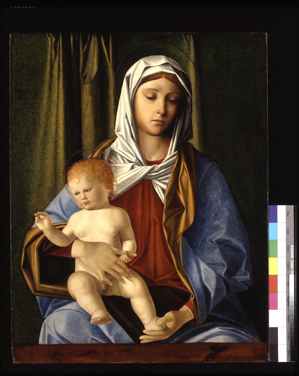 Madonna And Child (ahşap üzerine tempera ve yağ) by Nicolo Rondinelli