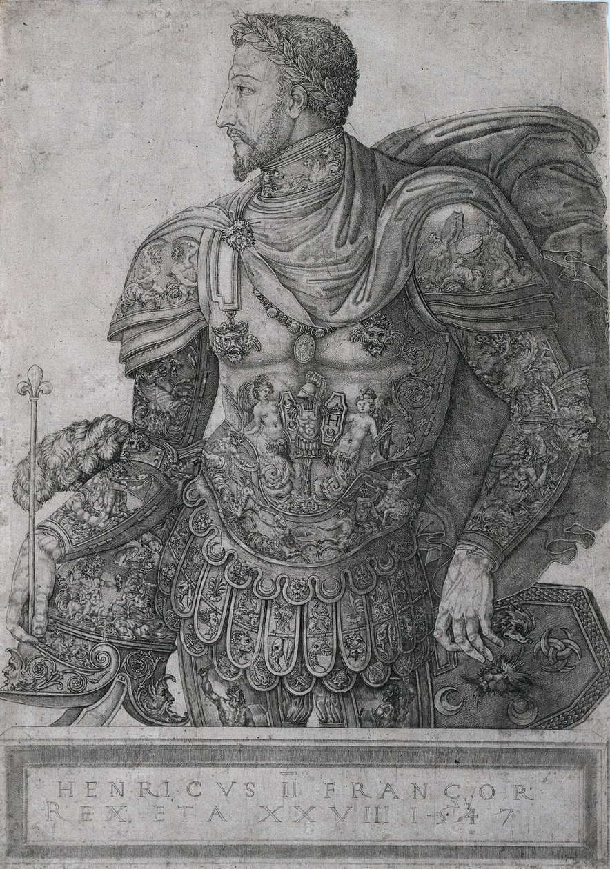 Fransa Kralı II. Henri, 28 yaşında, 1547. by Nicolo della Casa