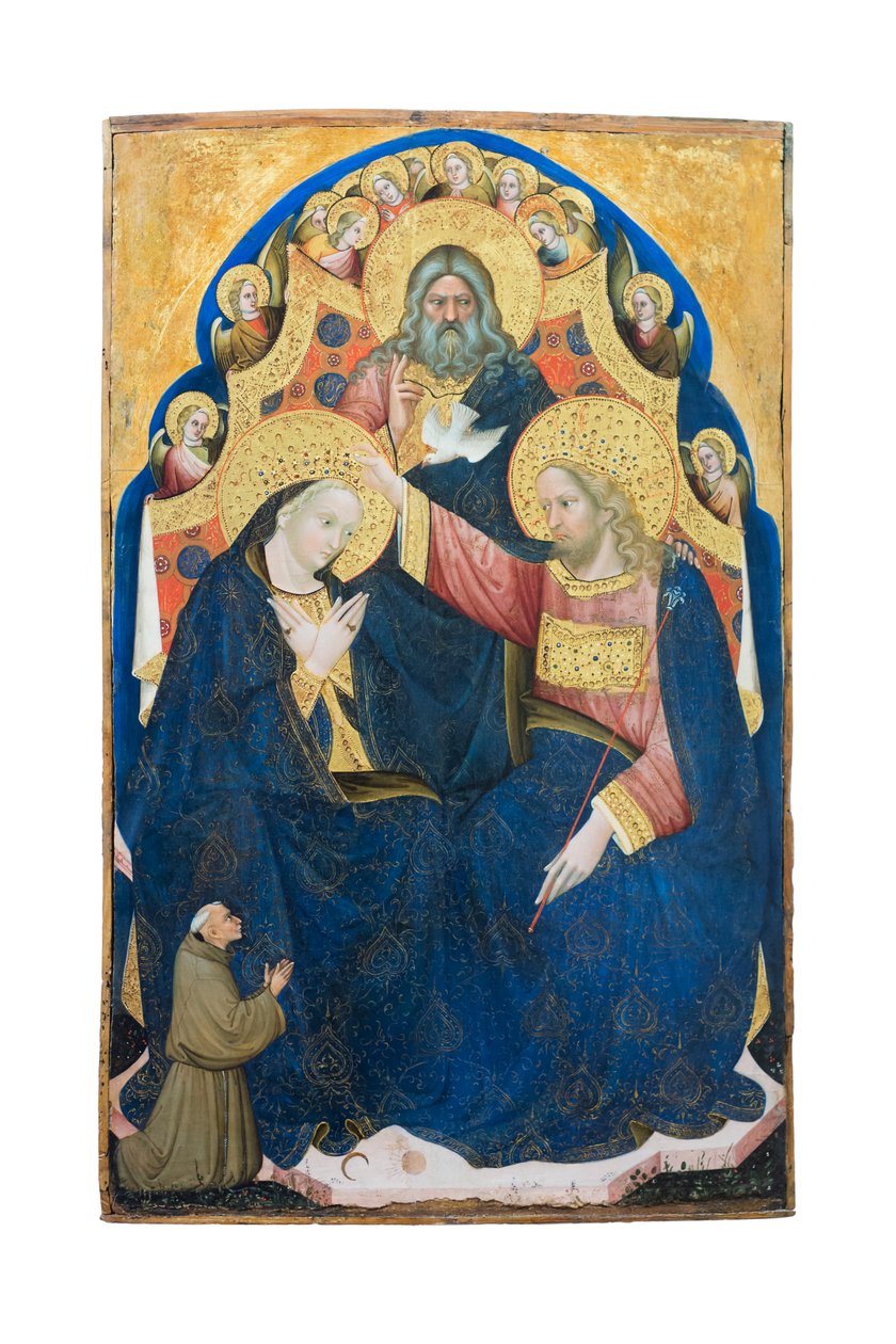 Bakire'nin franciscan tarikatının bağışçısı Niccolo' di Pietro ile taç giyme töreni, Venedik 1394-1427'de aktif (ahşap üzerine tempera) by Nicolò di Pietro