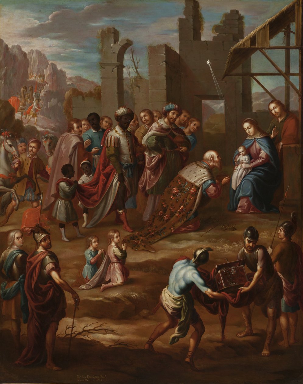 Kralların Hayranlığı Viceroy Pedro de Castro y Figueroa, La Conquista Dükü (Kralların Hayranlığı, Viceroy Pedro de Castro y Figueroa, La Conquista Dükü), 1741 (boğa üzerinde petrol by Nicolás Enríquez