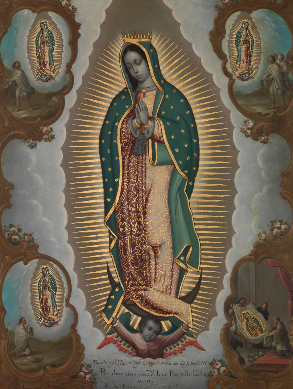 Dört Görünümlü Guadalupe Bakiresi, 1773. by Nicolás Enríquez