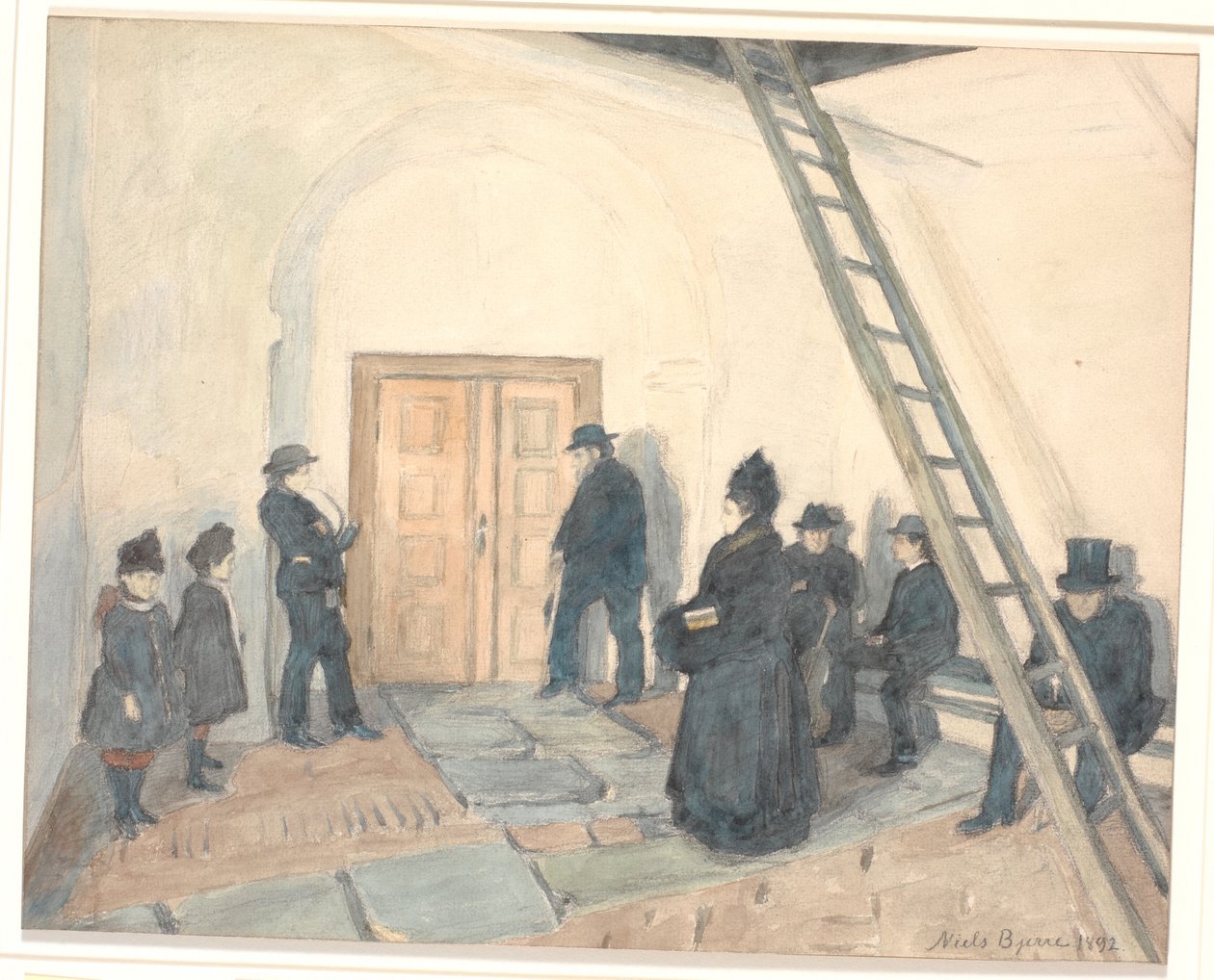 Bir köy kilisesinin verandasından by Niels Jakob Jakobsen Bjerre
