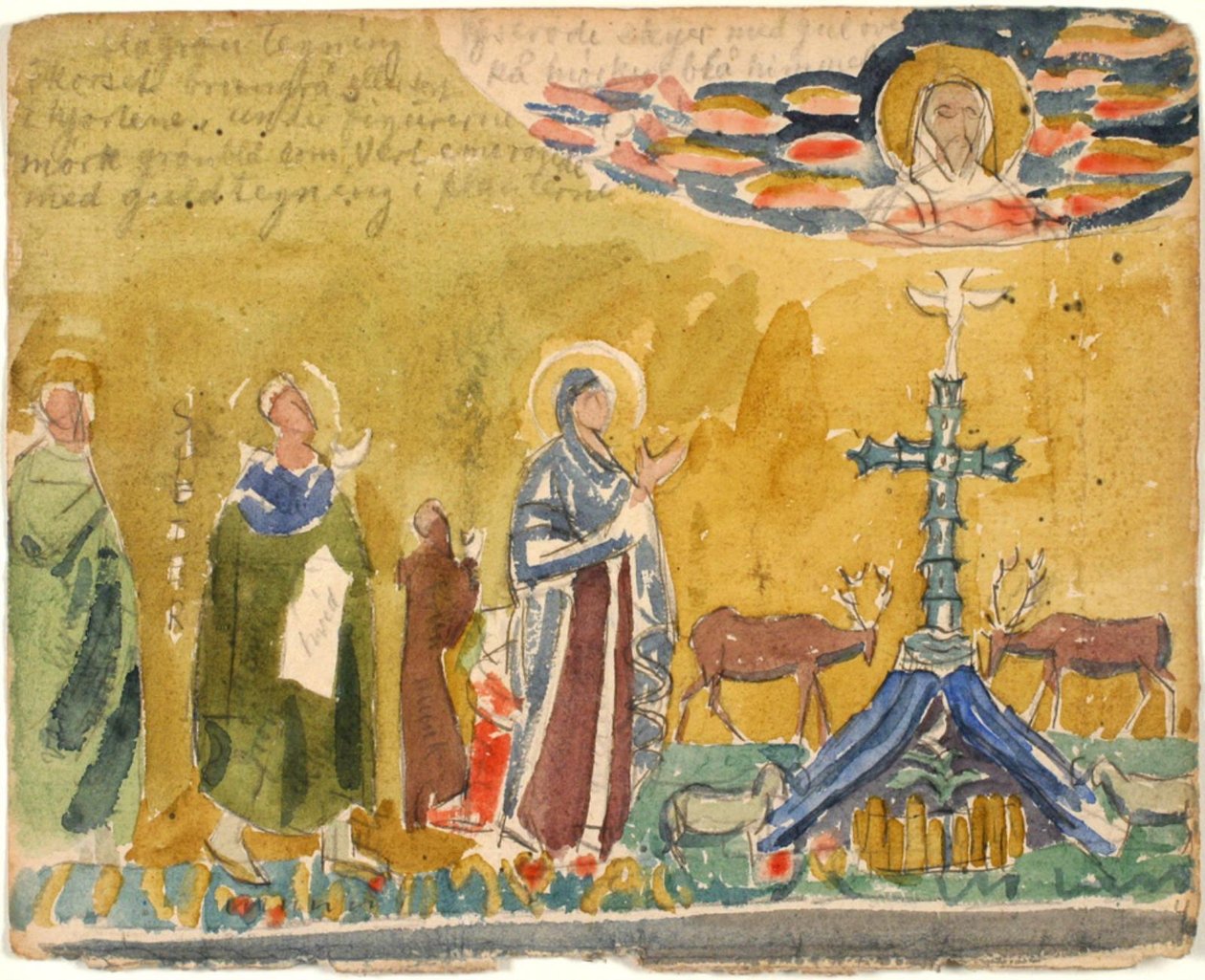 Antik Hıristiyan mozaiğinden ve notlardan sonra kopyalayın by Niels Larsen Stevns
