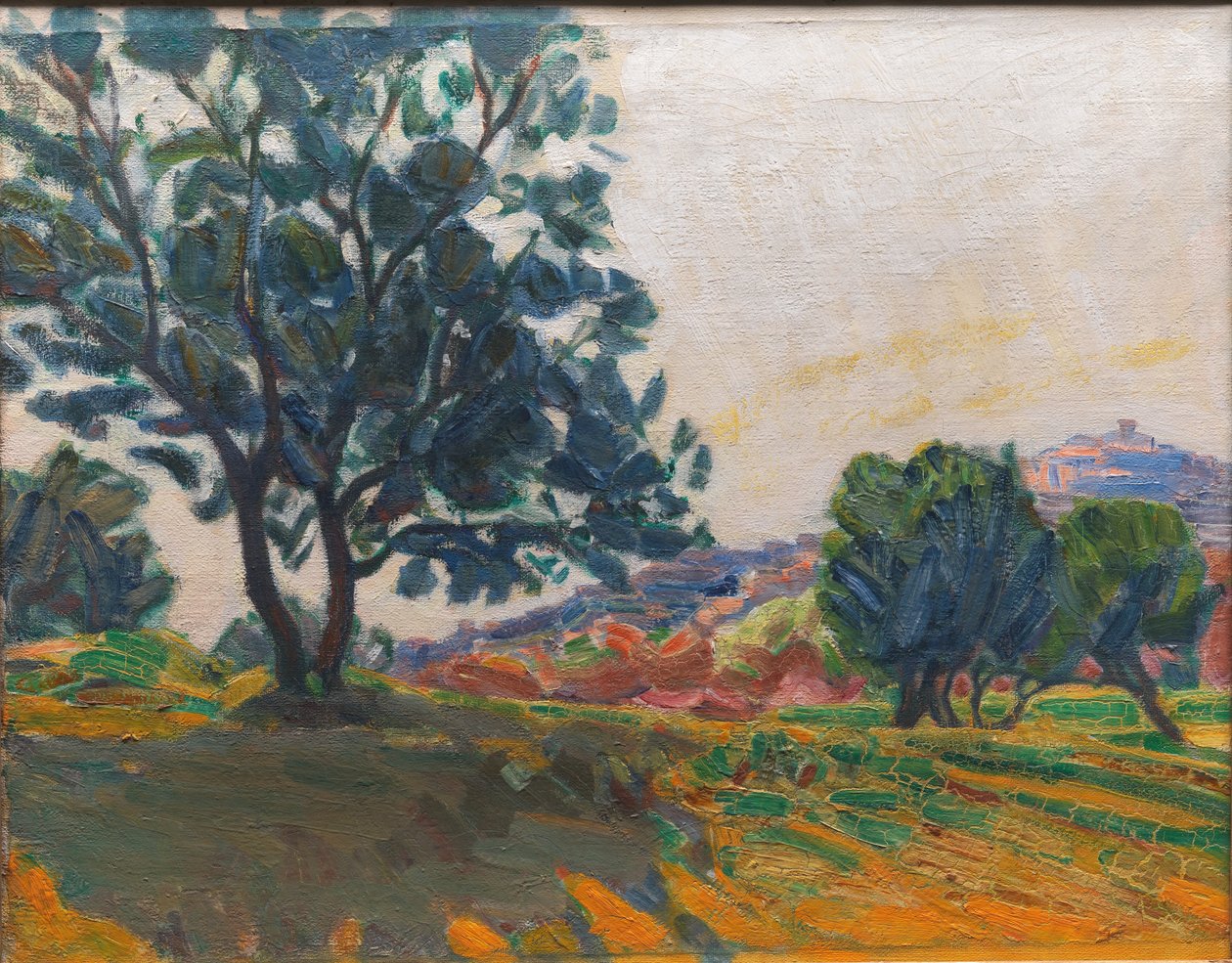 Zeytinlik. Arka Planda Cagnes Ile. Işığa Karşı by Niels Larsen Stevns