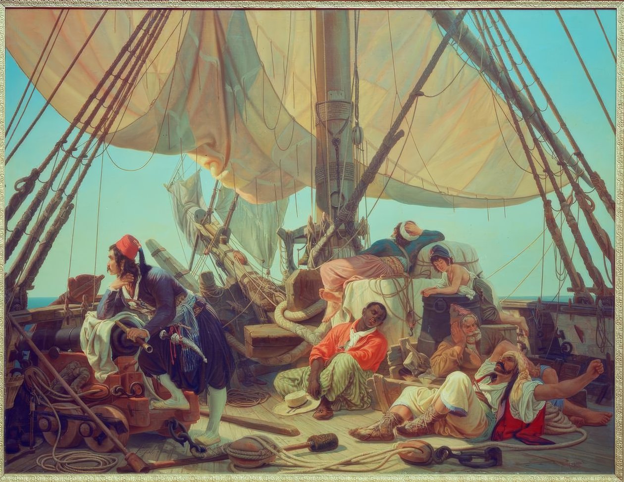 Korsanlar gemilerinin güvertesinde by Niels Simonsen
