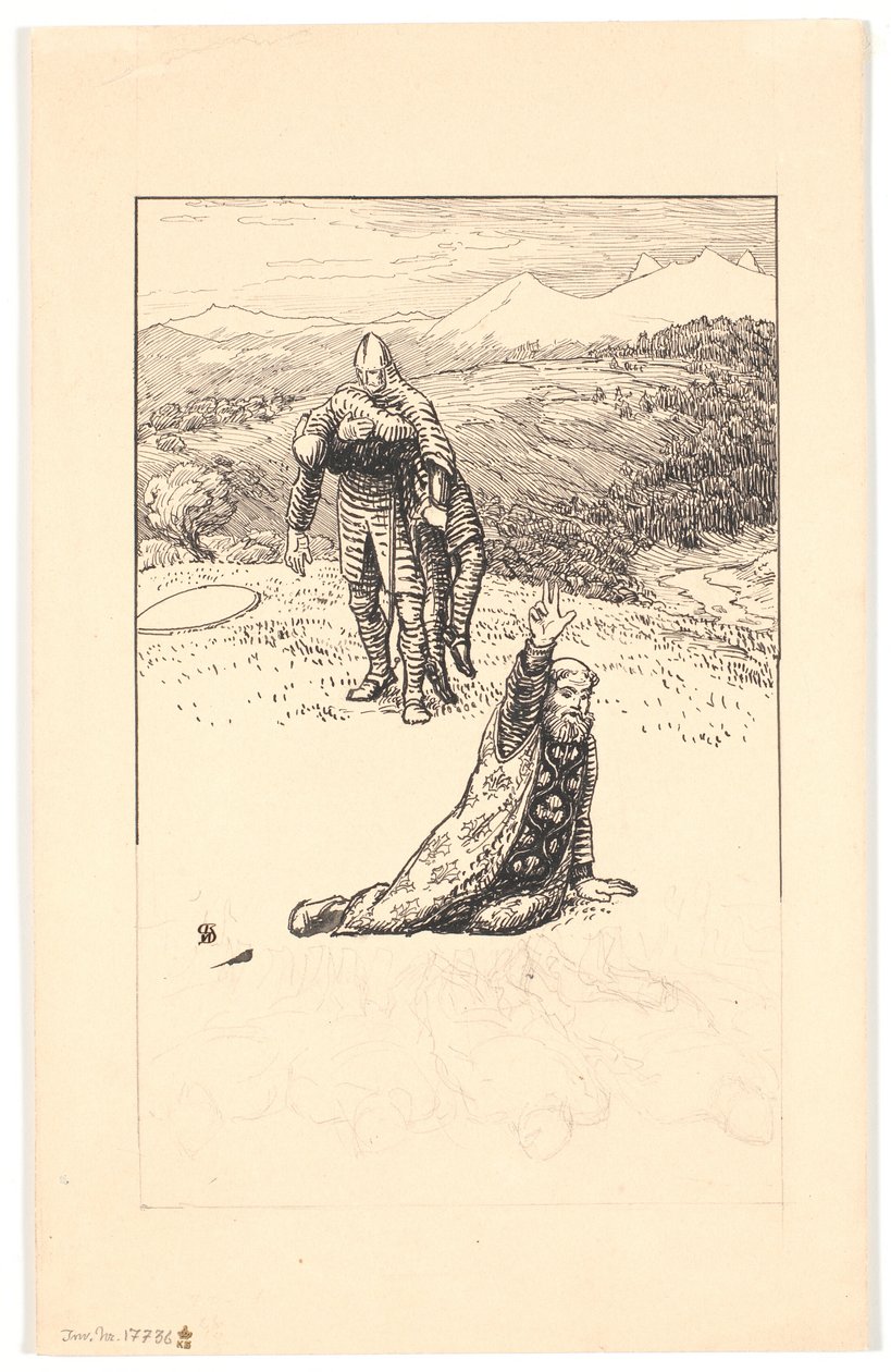 Başpiskopos Turpin'in ölümü by Niels Skovgaard