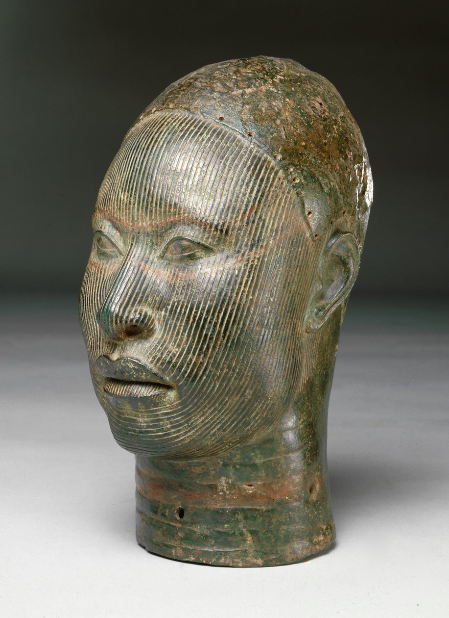 Oni, bir kralın başı, Ife, 12. - 15. yüzyıl (bronz) (ayrıca bkz. 412919) by Nigerian