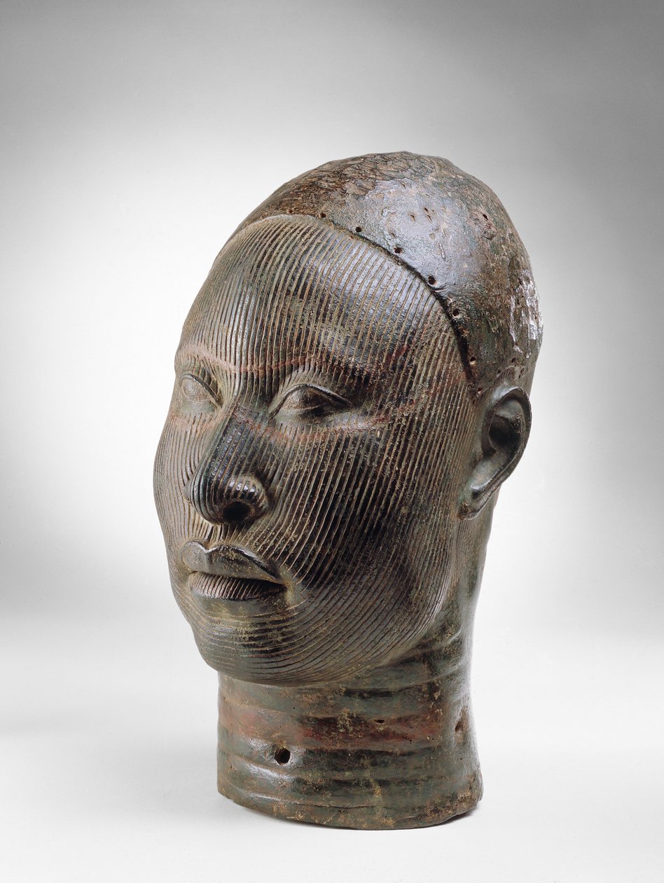 Oni, bir kralın başı, Ife, 12. - 15. yüzyıl (bronz) (ayrıca bkz. 412927) by Nigerian