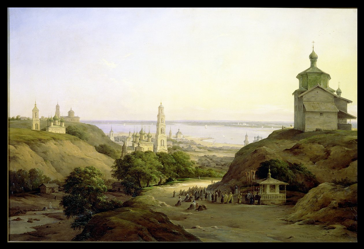 Yuryevets Viav, o Volga, 1851 by Nikanor Grigor