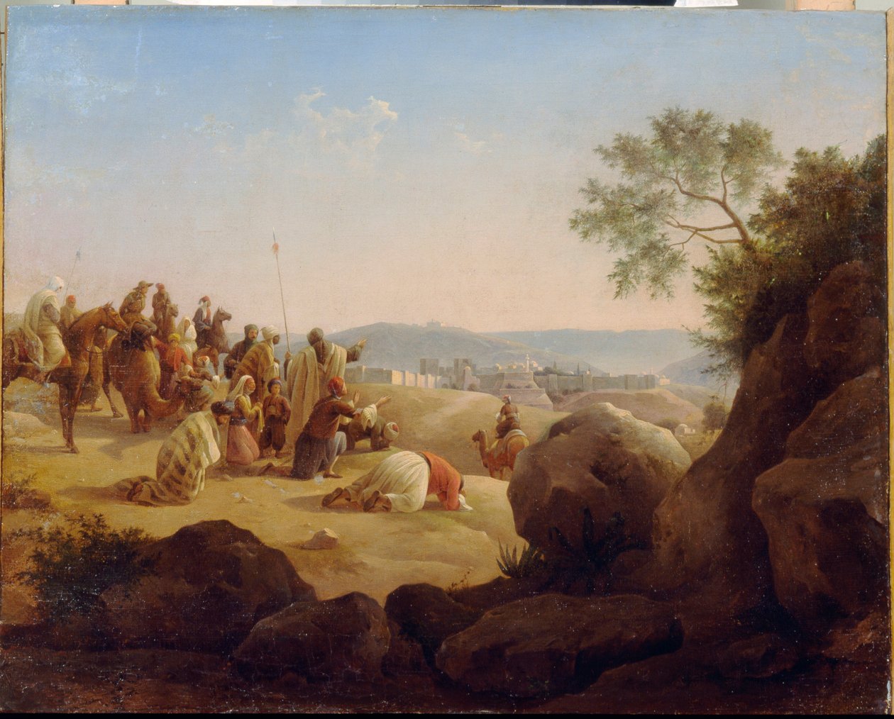 Les pelerins devant Kudüs (İsrail). Paint de Nikanor Grigorievich Chernetsoff by Nikanor Grigorievich Tschernezoff