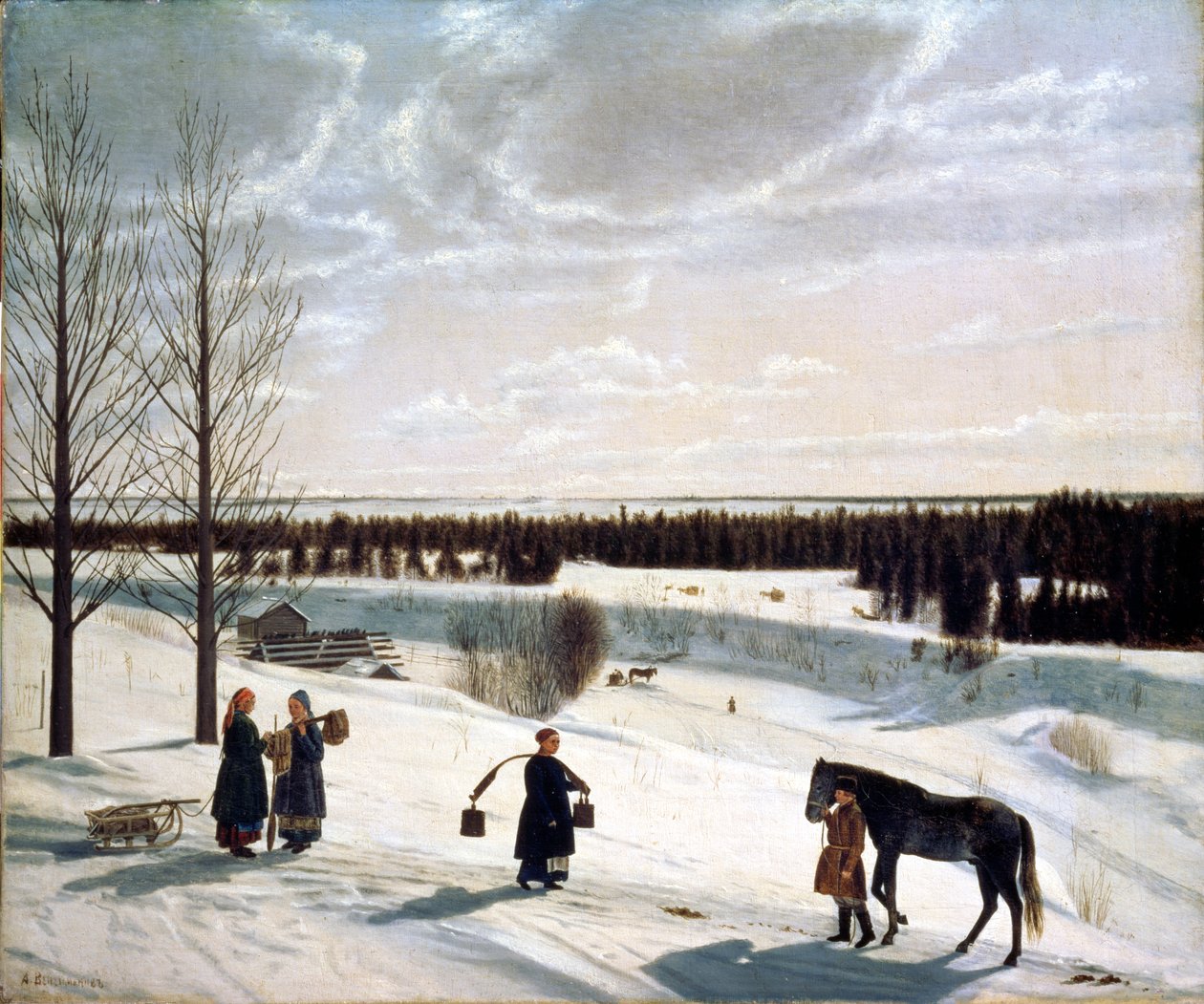 Kış Manzarası veya Rus Kışı, 1827 by Nikifor Stepanovich Krylov