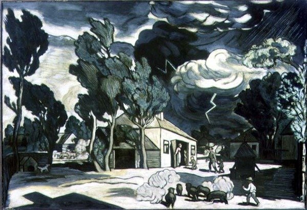 Fırtınalı Manzara (tuval üzerine yağlı boya) by Nikifor Stepanovich Krylov