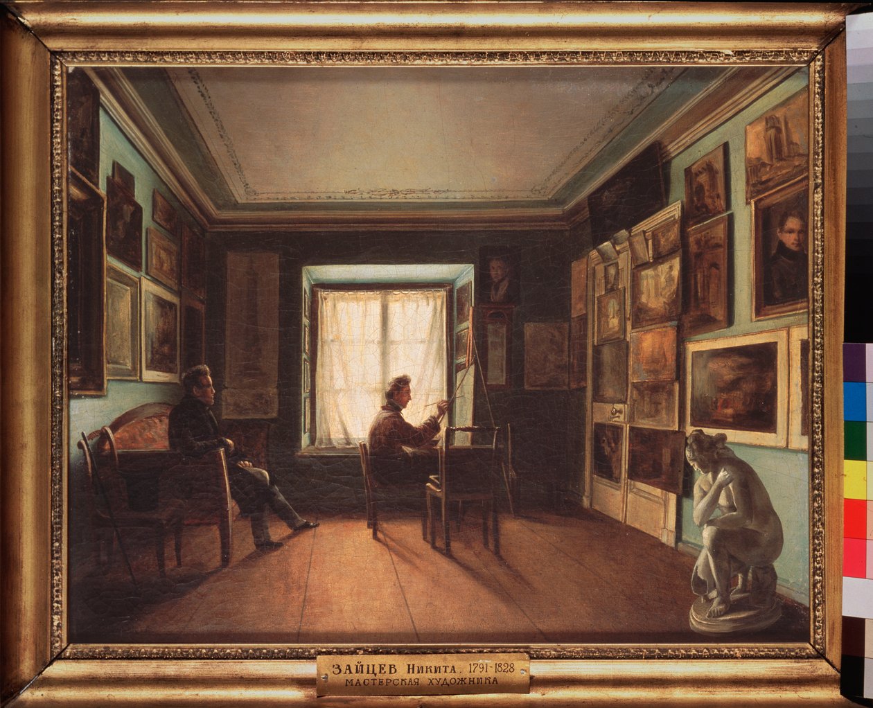 Ressamın atölyesi - Nikita Zaytsev (1787-1828), tuval üzerine yağlı boya, 1820 dolaylarında Rus sanatı 19. yüzyıl - Devlet Tretyakov Galerisi, Moskova by Nikita Zaytsev