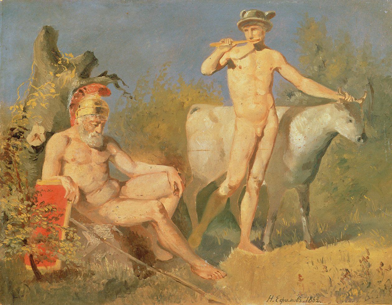 Merkür ve Argus, 1862 by Nikolai Efimovich Efimov