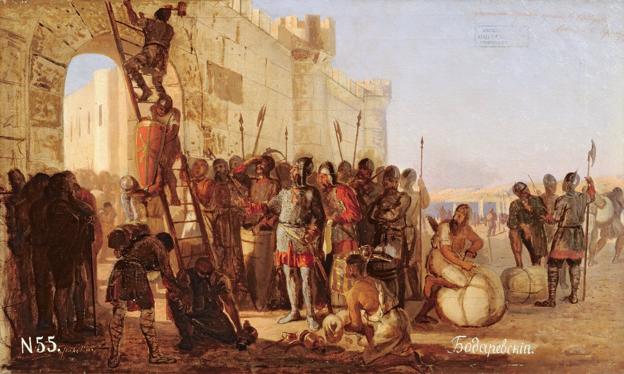 Grandük Oleg, Çargrad Kapılarına Kalkan Çiviliyor by Nikolai K. Bodarevski