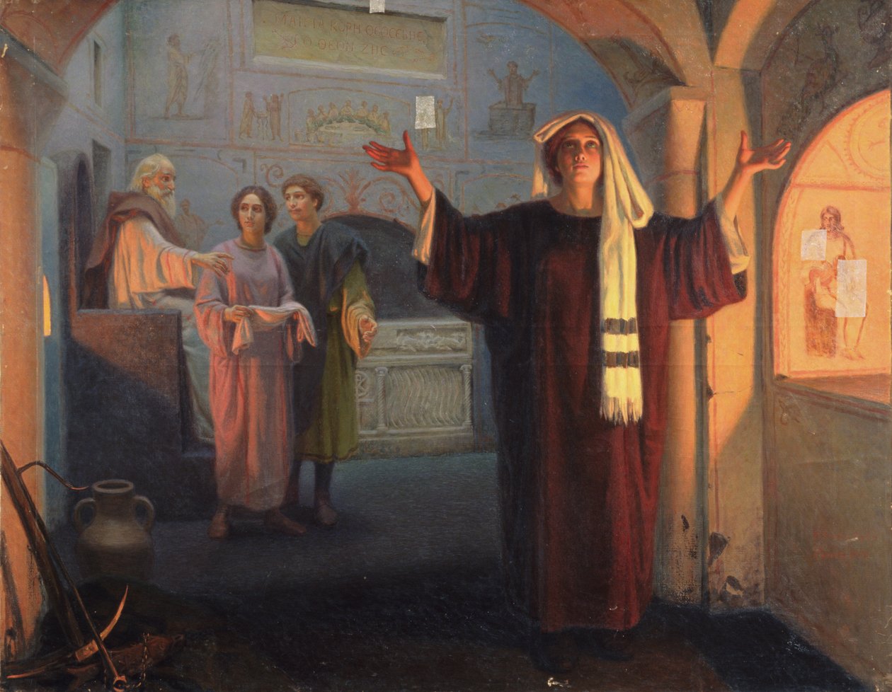 Bir yeraltı mezarlığında, 1900 by Nikolai Nikolayevich Alexandrov