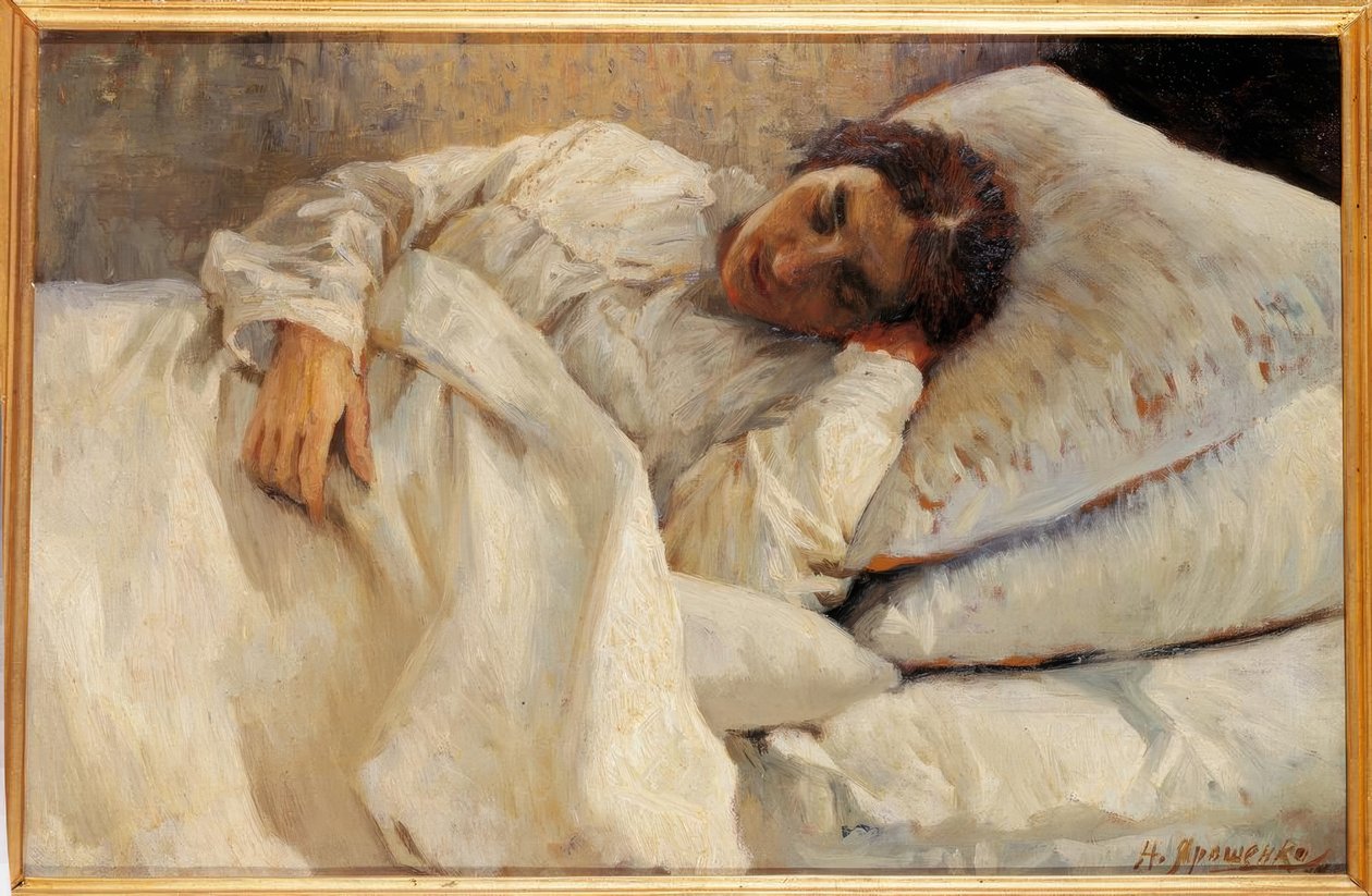 Uyuyan kız by Nikolai Alexandrowitsch Jaroschenko