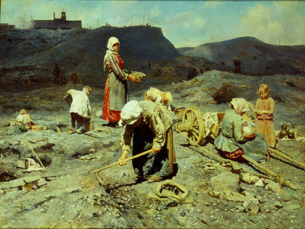 Yoksullar, Kömür Parçalarını Toplarken, 1894. by Nikolai Alexeyevich Kasatkin