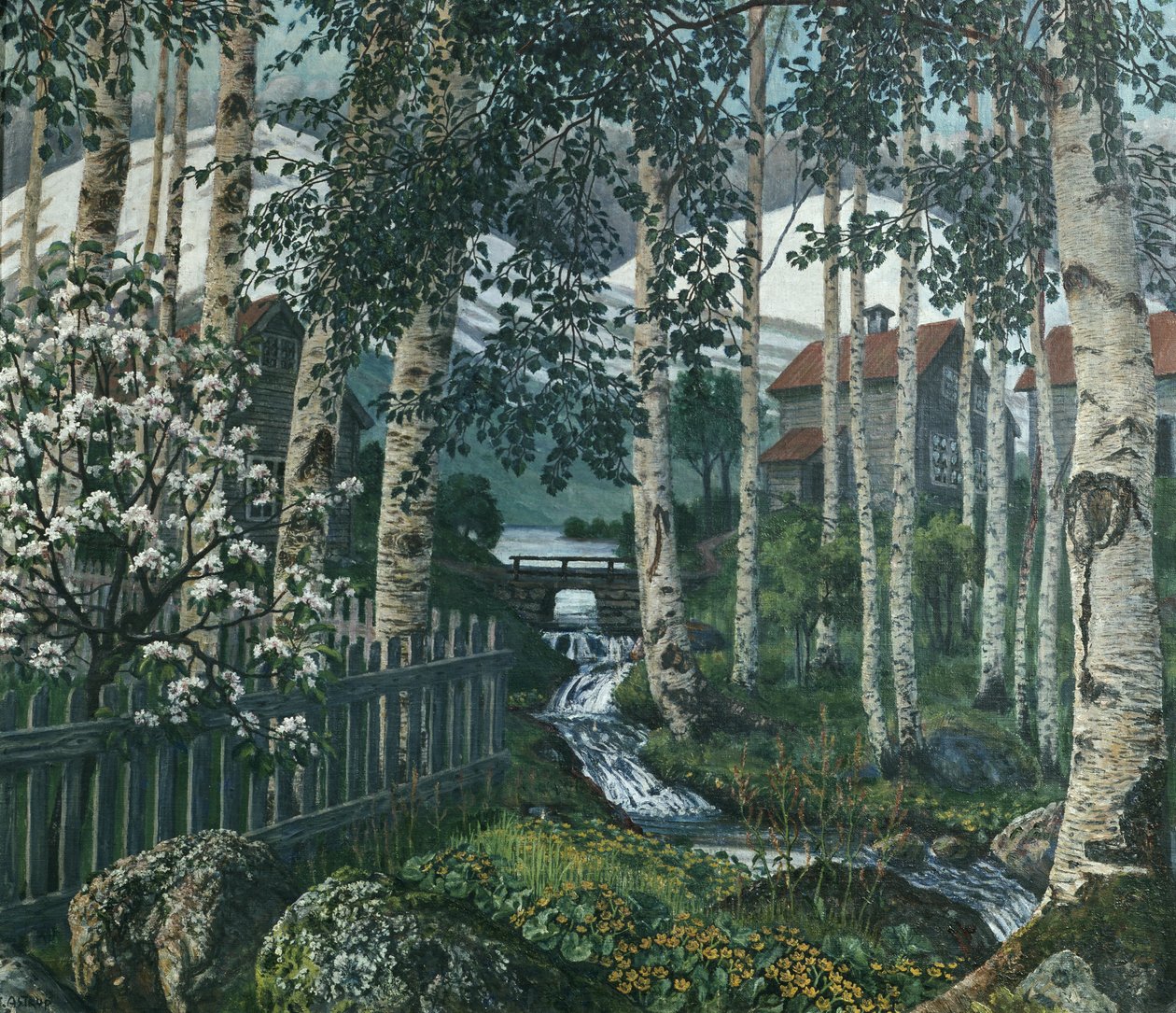 Huş Ağaçları (tuval üzerine yağlı boya) by Nikolai Astrup